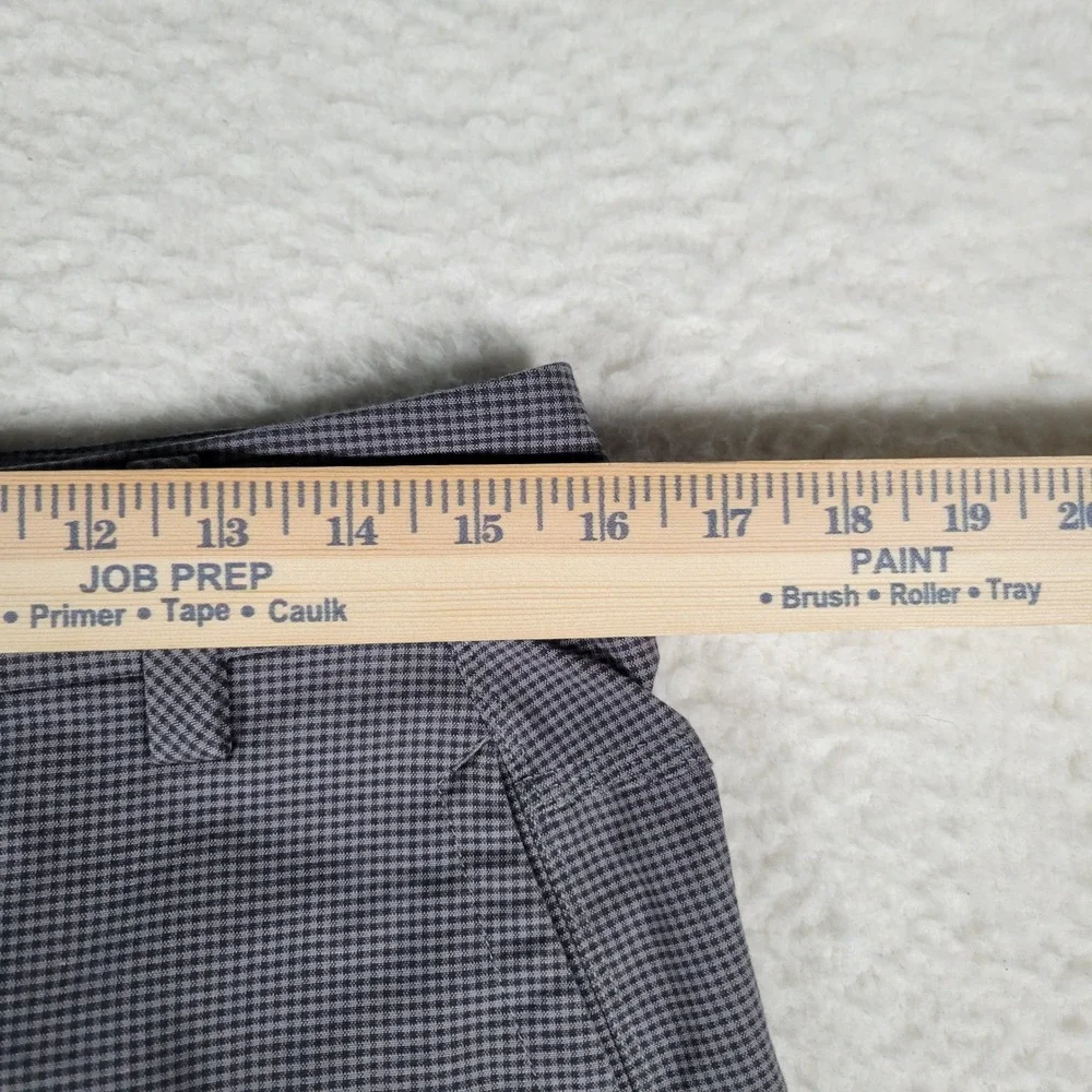 Lululemon Commission Shorts Men 32 Grey Micro Check Stretch Golf Chino 9 Inseam